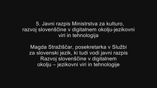 Javni razpis Ministrstva za kulturo, razvoj slovenščine v digitalnem okolju