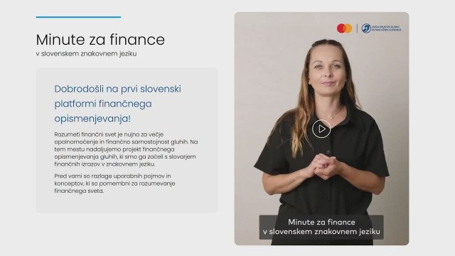 Minute za finance v slovenskem znakovnem jeziku